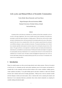 Life-cycles and Mutual Effects of Scientific Communities