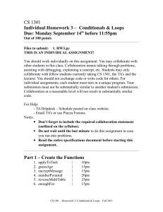 CS 1301 Individual Homework 3 –  Conditionals &amp; Loops before 11:55pm