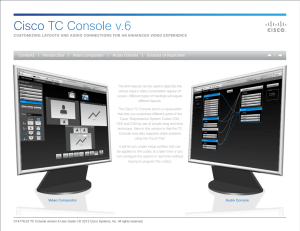 Cisco TC Console v.6 1 Introduction Contents