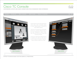 Cisco TC Console 1 Introduction Contents