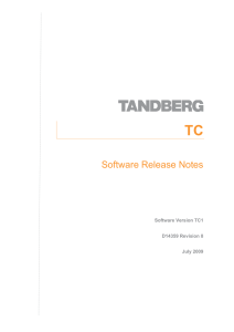 TC Software Release Notes Software Version TC1