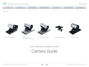 Cisco TelePresence PrecisionHD Camera Camera guide