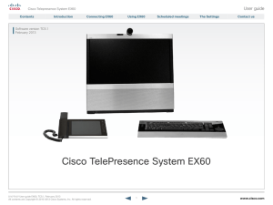 Cisco TelePresence System EX60 User guide Cisco Telepresence System EX60 Software version TC5.1