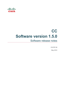 CC Software version 1.5.0 Software release notes