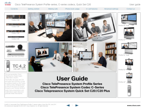 Cisco TelePresence System Profile-series, C-series codecs, Quick Set C20 User guide