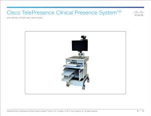 Cisco TelePresence Clinical Presence System TM 1 CPS InStallatIon and uSer guIde