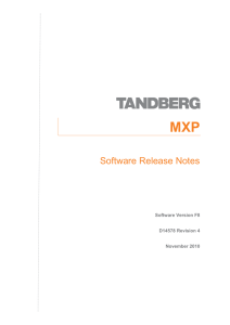 MXP Software Release Notes Software Version F8