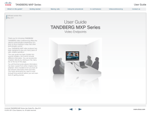 User Guide TANDBERG MXP Series