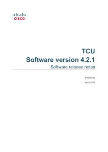 TCU Software version 4.2.1 Software release notes