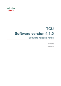 TCU Software version 4.1.0 Software release notes