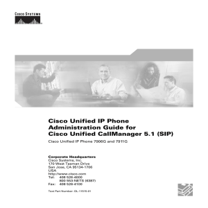 Cisco Unified IP Phone Administration Guide for Cisco Unified CallManager 5.1 (SIP)