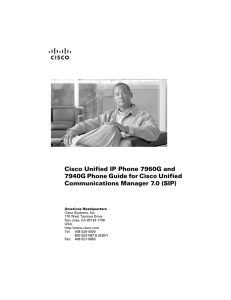 Cisco Unified IP Phone 7960G and Communications Manager 7.0 (SIP)