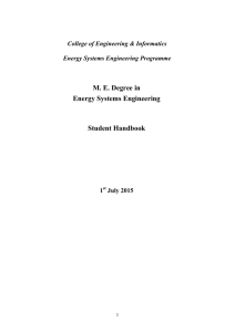 M. E. Degree in Energy Systems Engineering Student Handbook