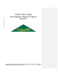 Crafton Hills College Intercollegiate Athletics Proposal Spring 2014