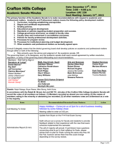 Crafton Hills College Academic Senate Minutes Date: December 17 , 2014
