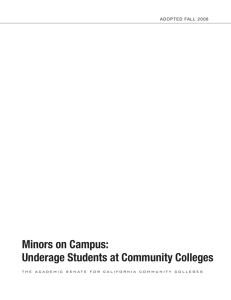 Minors on Campus: Underage Students at Community Colleges