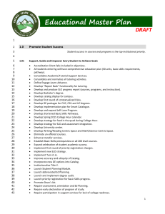 Educational Master Plan DRAFT 1.0 Promote Student Success