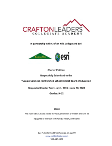 In partnership with Crafton Hills College and Esri Charter Petition
