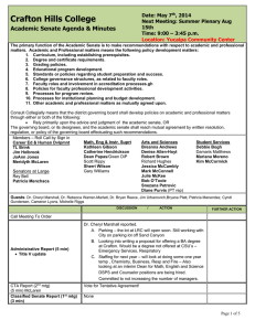 Crafton Hills College Academic Senate Agenda &amp; Minutes Date: May 7 , 2014
