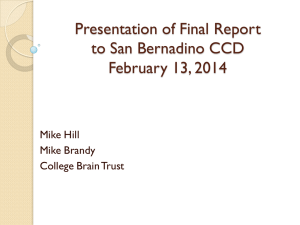 College Brain Trust - SBCCD PowerPoint 02-13-2014