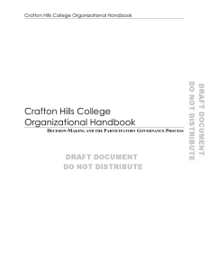 Crafton Hills College Organizational Handbook Crafton Hills College Organizational Handbook