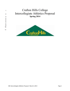 Crafton Hills College Intercollegiate Athletics Proposal Spring 2014