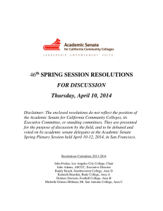 46 SPRING SESSION RESOLUTIONS FOR DISCUSSION