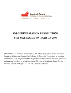 45th SPRING SESSION RESOLUTIONS FOR DISCUSSION ON APRIL 18, 2013