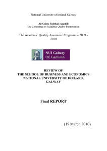 Final REPORT  (19 March 2010) The Academic Quality Assurance Programme 2009 -