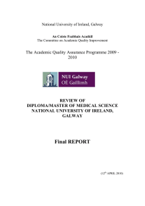 Final REPORT The Academic Quality Assurance Programme 2009 - 2010