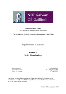 Review of  M.Sc. Biotechnology The Academic Quality Assurance Programme 2008­2009   