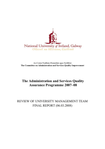 The Administration and Services Quality Assurance Programme 2007–08 FINAL REPORT (06.03.2008)