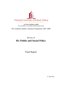 BA Public and Social Policy Final Report Review of