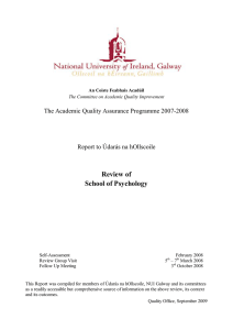 Review of  School of Psychology The Academic Quality Assurance Programme 2007­2008   