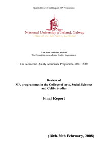 Final Report (18th-20th February, 2008) Review of