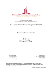 Review of St Angela’s College The Academic Quality Assurance Programme 2007-2008