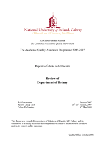 Review of Department of Botany The Academic Quality Assurance Programme 2006-2007