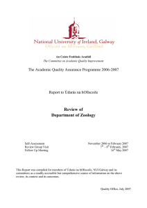 Review of Department of Zoology The Academic Quality Assurance Programme 2006-2007