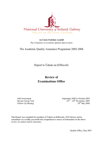 Review of Examinations Office The Academic Quality Assurance Programme 2005-2006