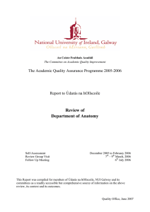 Review of Department of Anatomy The Academic Quality Assurance Programme 2005-2006