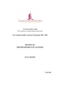 REVIEW OF THE DEPARTMENT OF ANATOMY FINAL REPORT