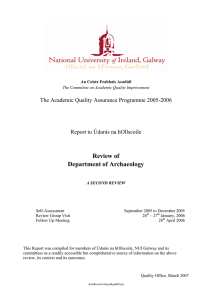 Review of Department of Archaeology The Academic Quality Assurance Programme 2005-2006