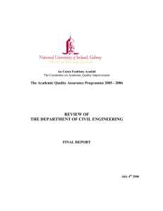 REVIEW OF THE DEPARTMENT OF CIVIL ENGINEERING FINAL REPORT