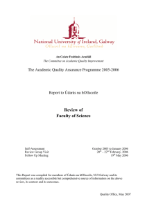 Review of Faculty of Science The Academic Quality Assurance Programme 2005-2006