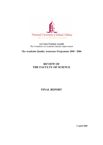 REVIEW OF THE FACULTY OF SCIENCE FINAL REPORT