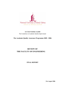 REVIEW OF THE FACULTY OF ENGINEERING FINAL REPORT