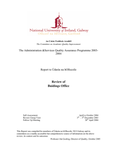 Review of Buidings Office The Administration &amp;Services Quality Assurance Programme 2003-