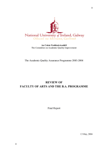 REVIEW OF FACULTY OF ARTS AND THE B.A. PROGRAMME