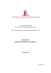 REVIEW OF THE DEPARTMENT OF GERMAN
