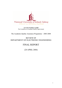 FINAL REPORT  REVIEW OF DEPARTMENT OF ELECTRONIC ENGINEERING